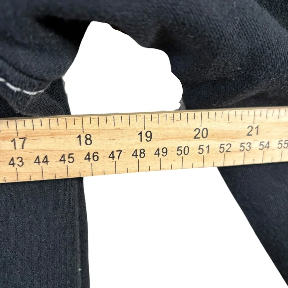 True Religion Zip Up Hoodie Mens M Black Big Graphic Streetwear Y2K Gorpcore